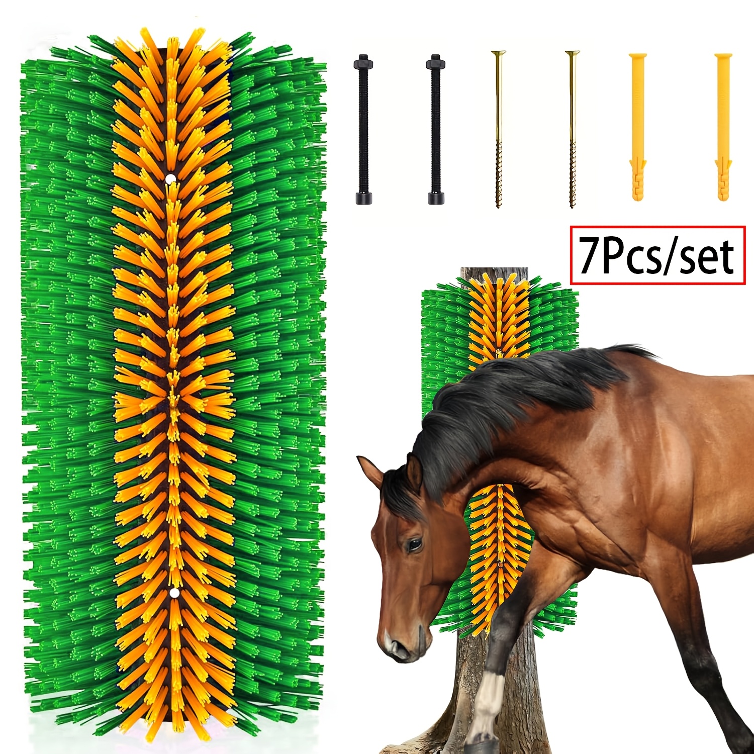 Image of Livestock Scratch Brushes, 19 X 8 Inch Horse Cow Sheep Cattle Brush, Anti Tool For Livestock Grooming Including Screw Accessories