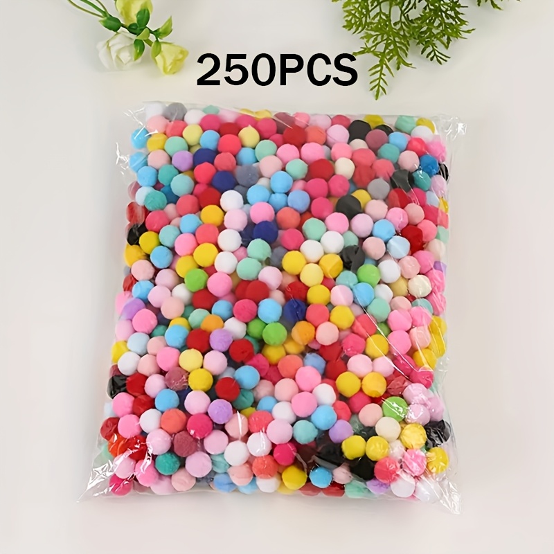 TEMU 250 stuks 1,5 cm gekleurde decoratieve pluizige balle DIY decoratiemateriaal accessoires