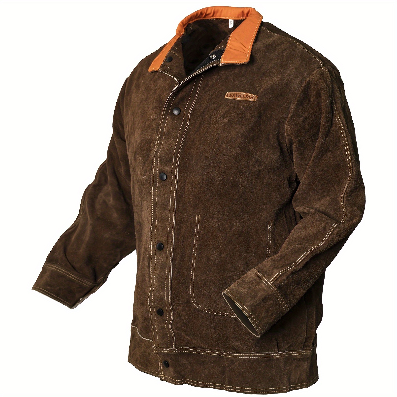 

Yeswelder Leather Welding Jacket For Men Women, Heat Flame Resistant Welding Coat, Heavy Duty Welder Jacket