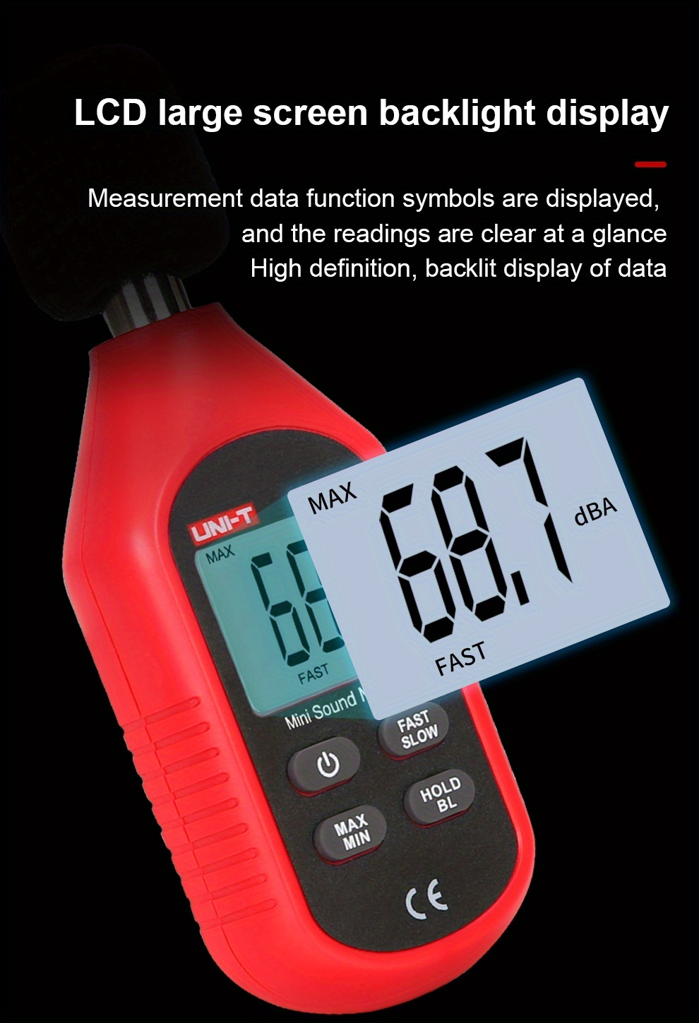 mini   level meter 30 130db measuring range capacitive microphone detection Product details 5