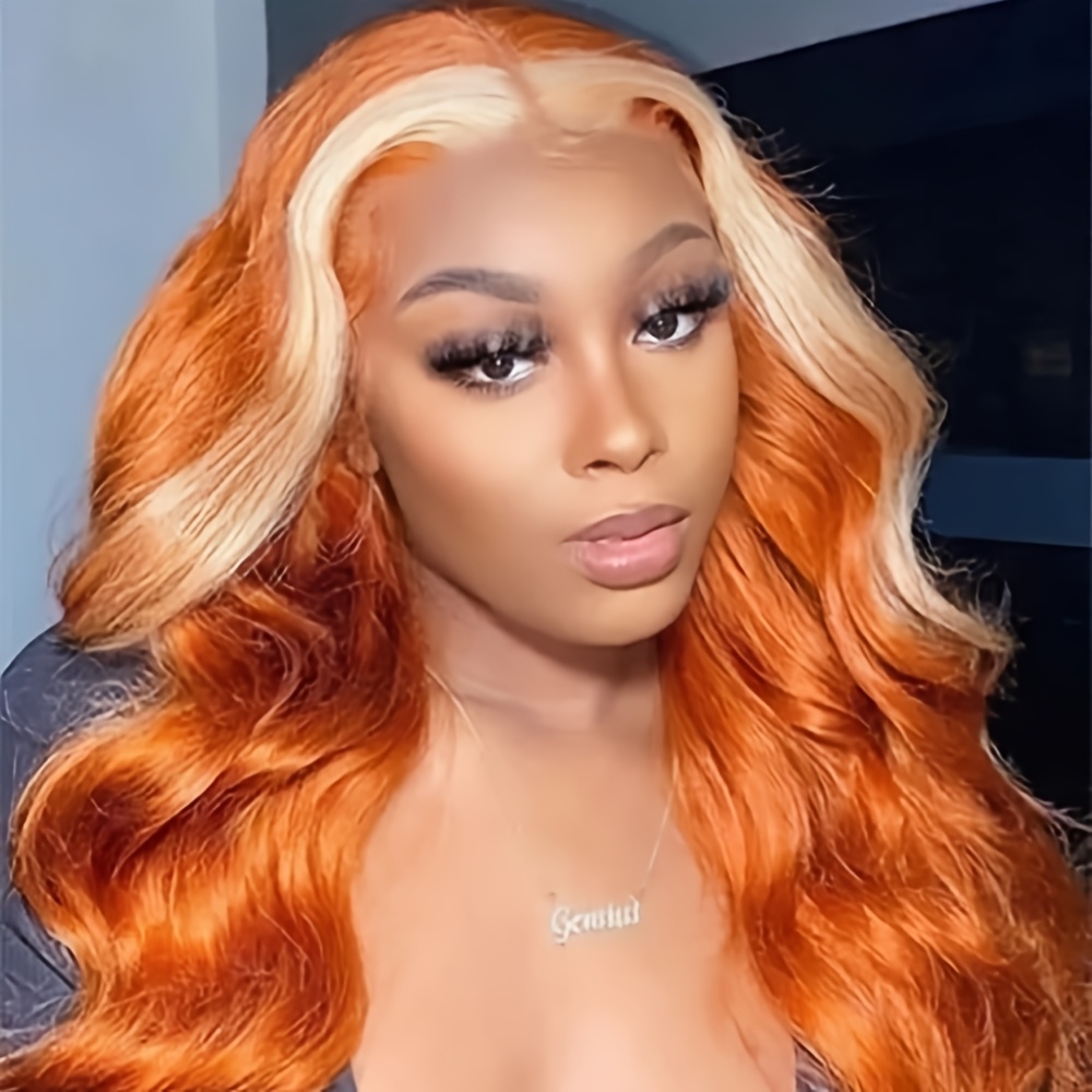 Blonde Orange Lace Front Beach Wave Wig 24\