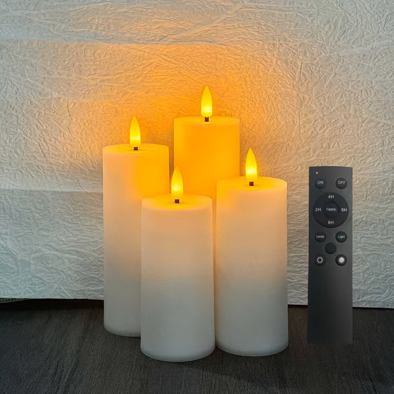 TEMU San ! Versione Aggiornata! 4/12 pezzi Candele a Colonna LED Multidimensionali Luce Testa a Proiettile Stopper Telecomando Timer + Candele d'