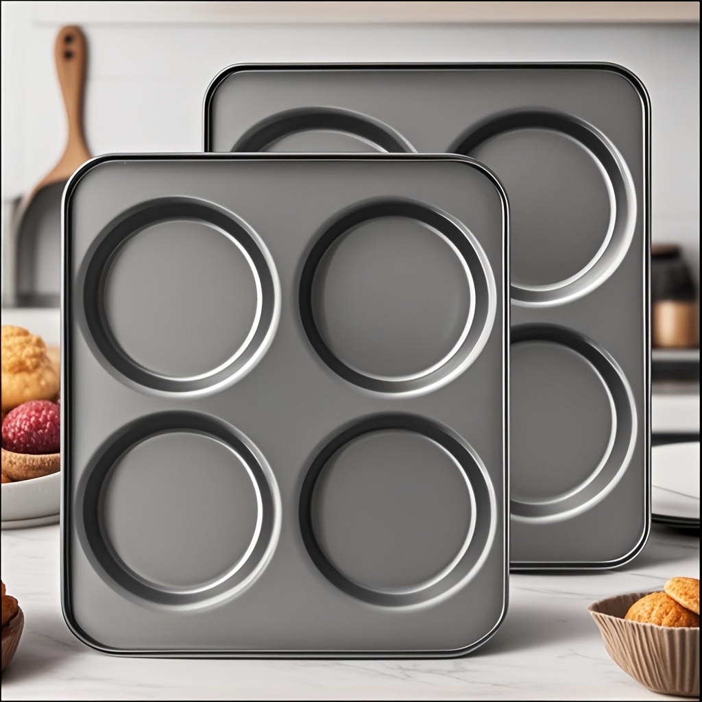 TEMU Nonstick Jumbo Muffin Pan, 2 Pack Large Cupcake Tin For Baking, Cup Cake Tray, 3.5dia, 6 Cup, Premium, Extra Thick, Dishwasher Safe