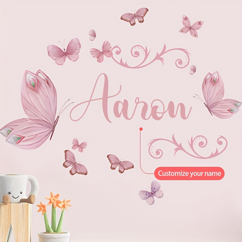 Image of [custom] Cartoon Flying Creative English Letter Wall Sticker, Decorating Bedroom Living Room Study Dining Room Self-adhesive, Removable Pvc Wall Mural