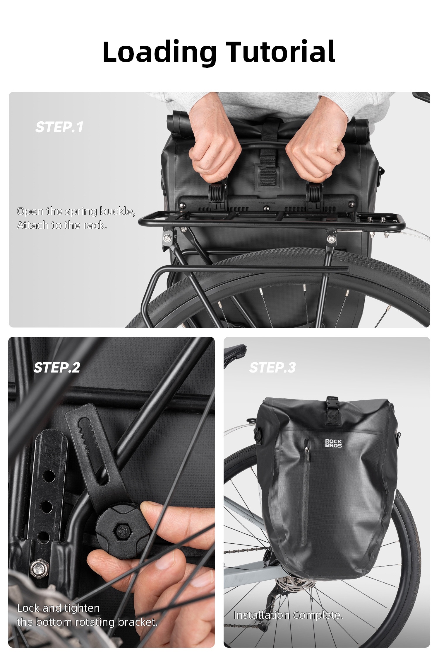 Waterproof Bike Pannier Bag 20L Big Capacity Bicycle Rear Rack Bag Shoulder Bag Handbag Travel Cycling Accessories