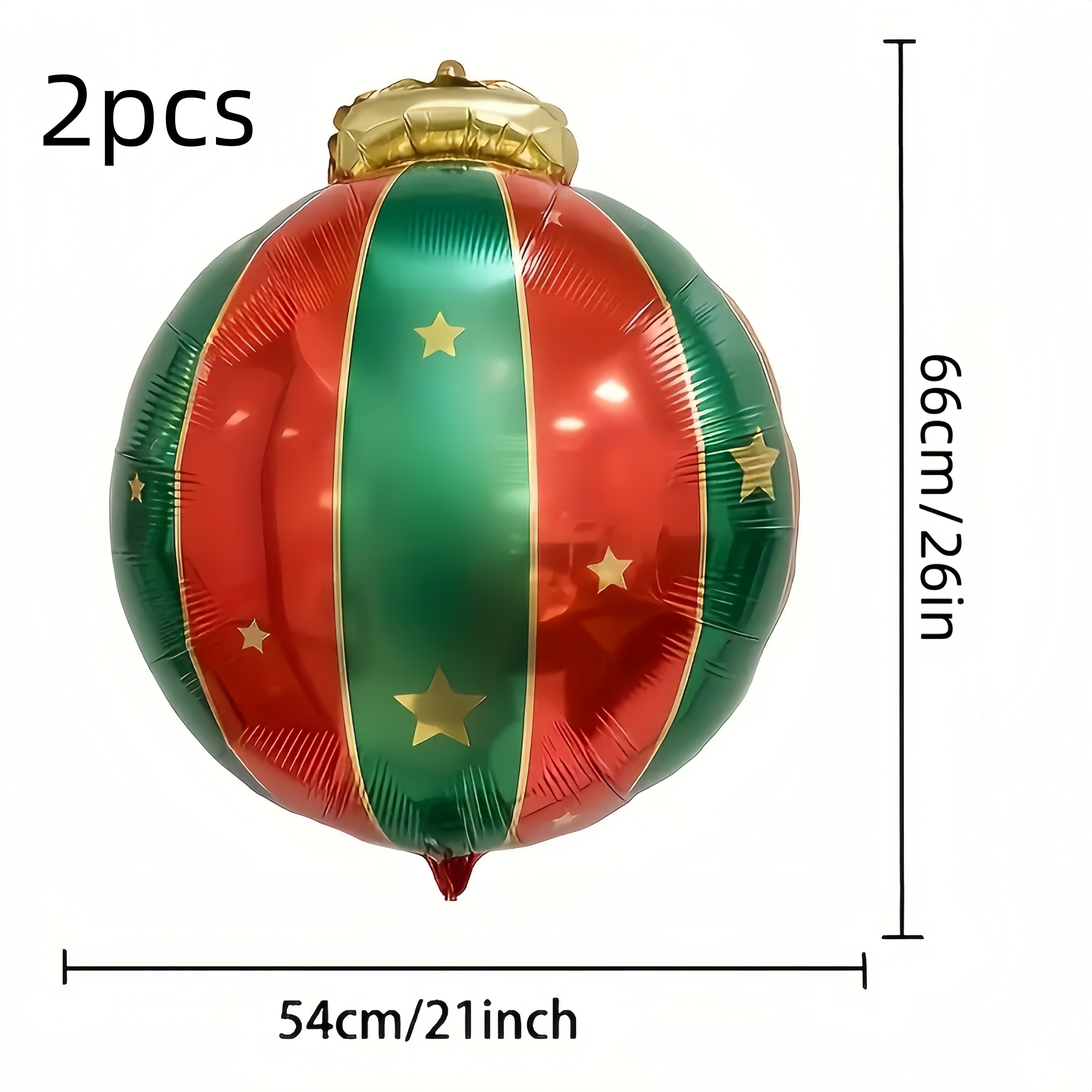 26-inch Festive Red And Green Striped Christmas Hanging Balloons - Perfect For Christmas And New Year Decorations For Christmas, Halloween