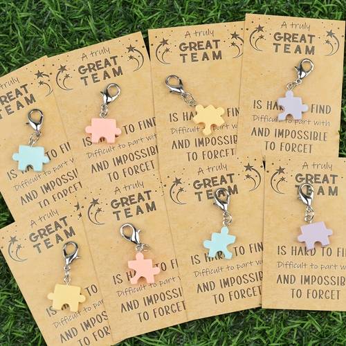 8pcs puzzle keychain set multi for backpack car key decoration keyring for durable alloy keychain with inspirational meaning gift for all ages