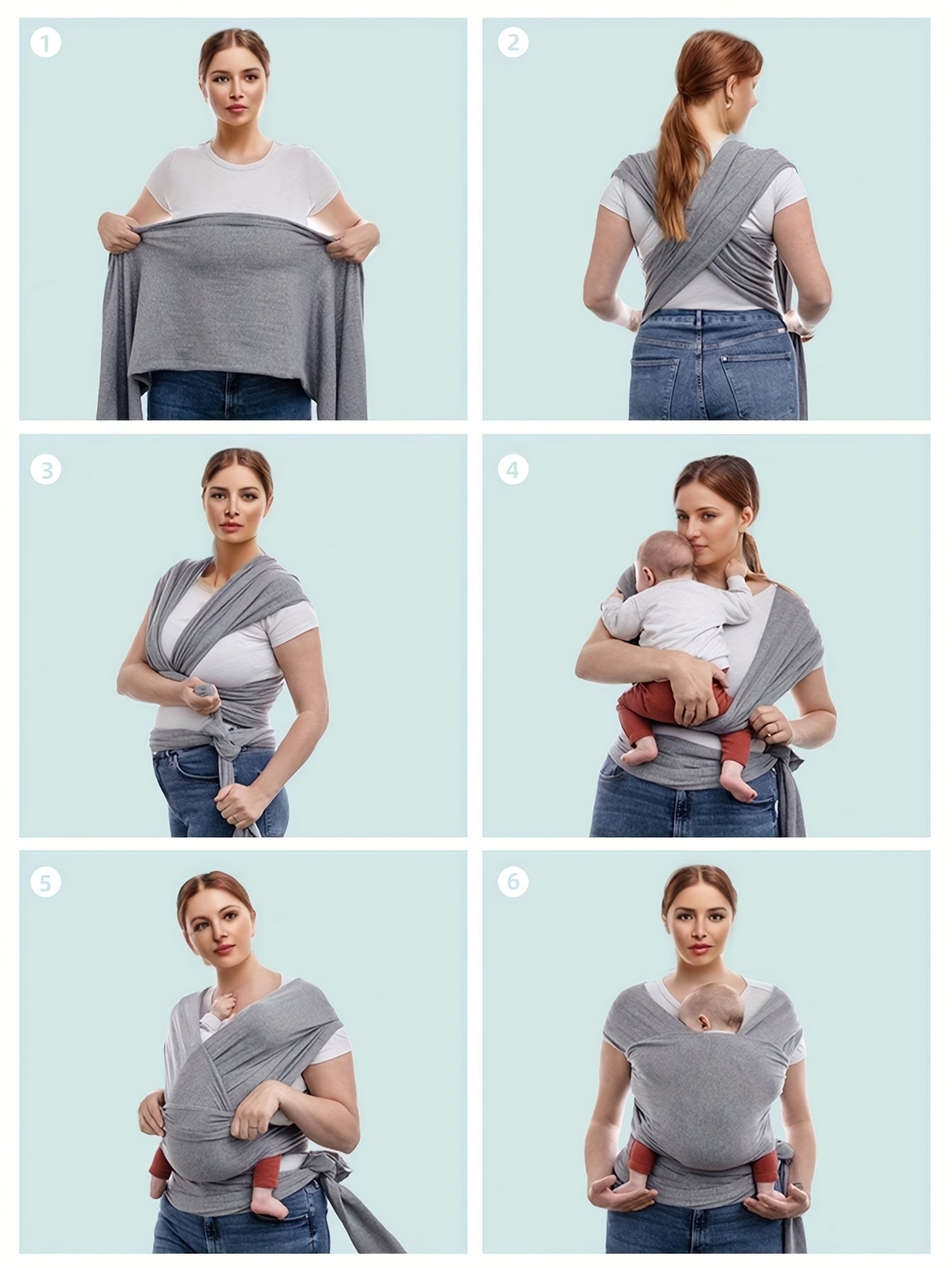 1pcs Baby Wrap Carrier - Original Baby Carrier Wrap Sling for Newborns - Baby Wearing Essentials - Newborn Wrap Swaddle Holder, Newborn to Toddler Infant Sling details 1