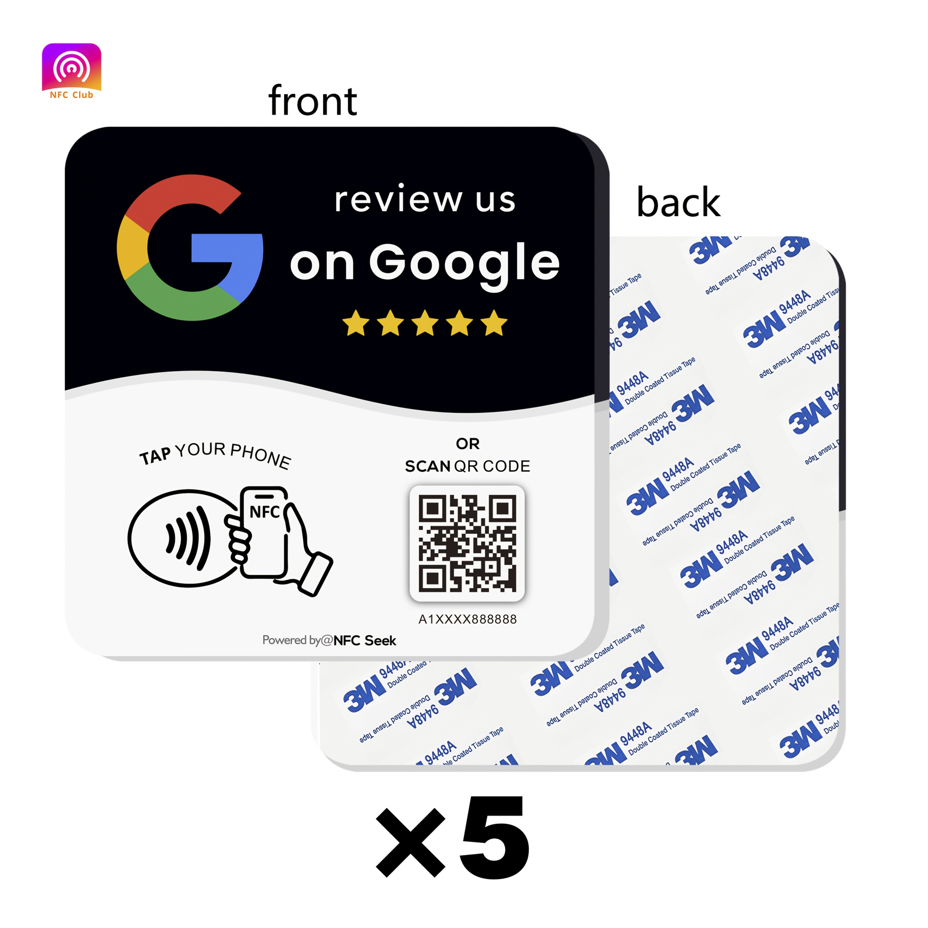 TEMU Carta Google Review NFC in materiale acrilico, supporta l' con tap NFC e codice QR, di gestione QR integrato, impostare i propri link. Migliora