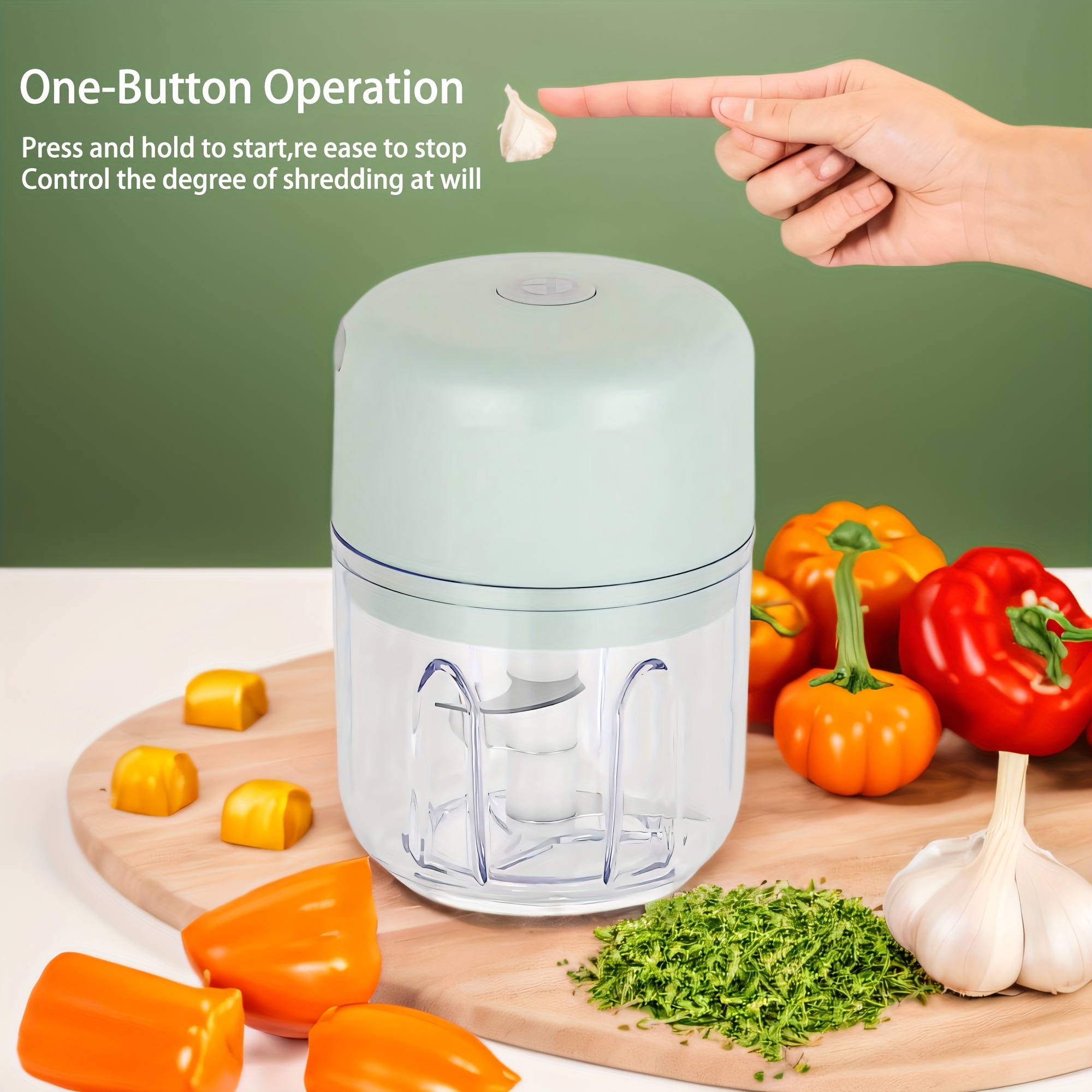   usb rechargeable mini chopper 100ml 250ml versatile garlic meat grinder fast 1000 rpm motor   companion Product details 7