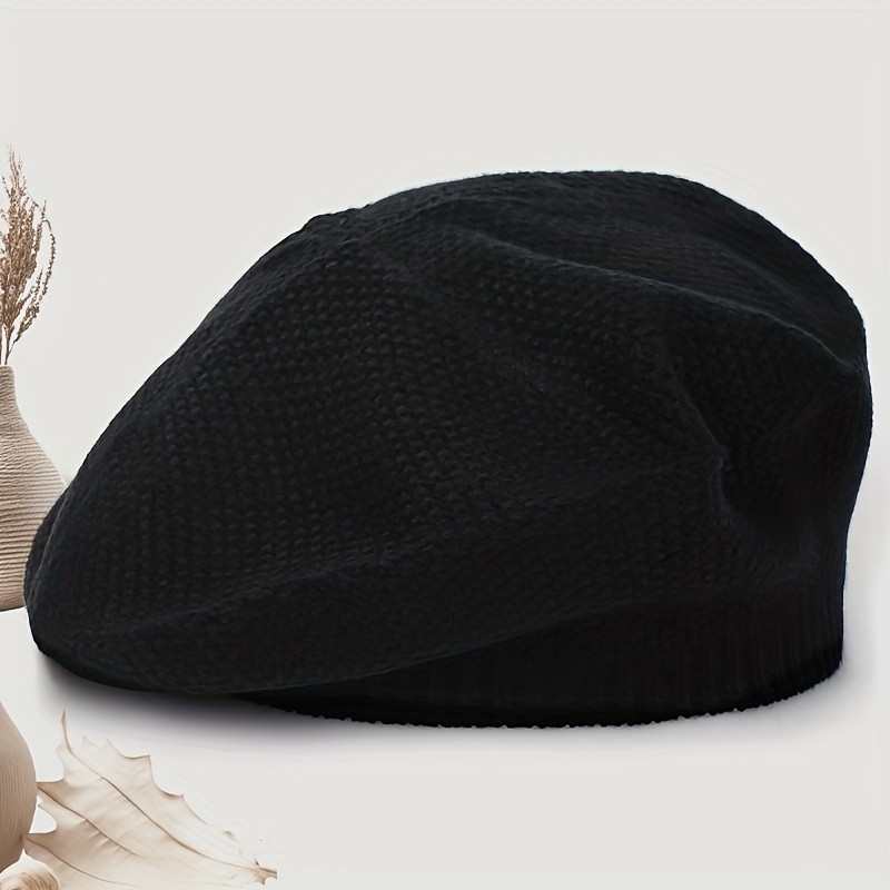 1pc Autumn Winter Solid Color Women's Beret Hat Warm And Cold-resistant For Daily Use