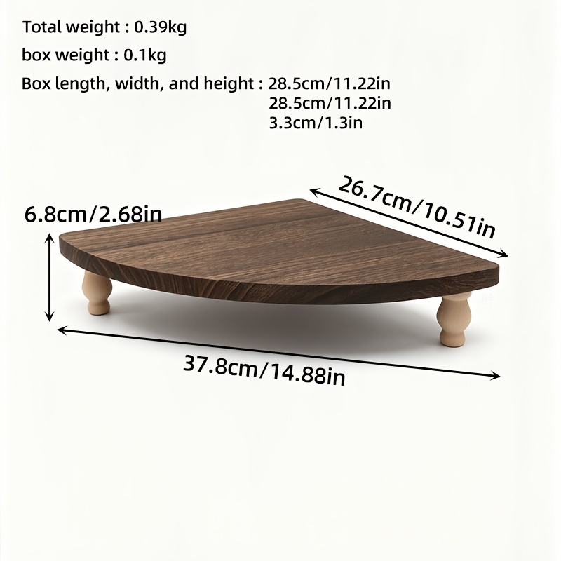 TEMU 1pc Natural Stand Practical Storage Display Platform For Kitchen Counter Bathroom Vanity For Interior Decor Lovers Easy Home Countertop