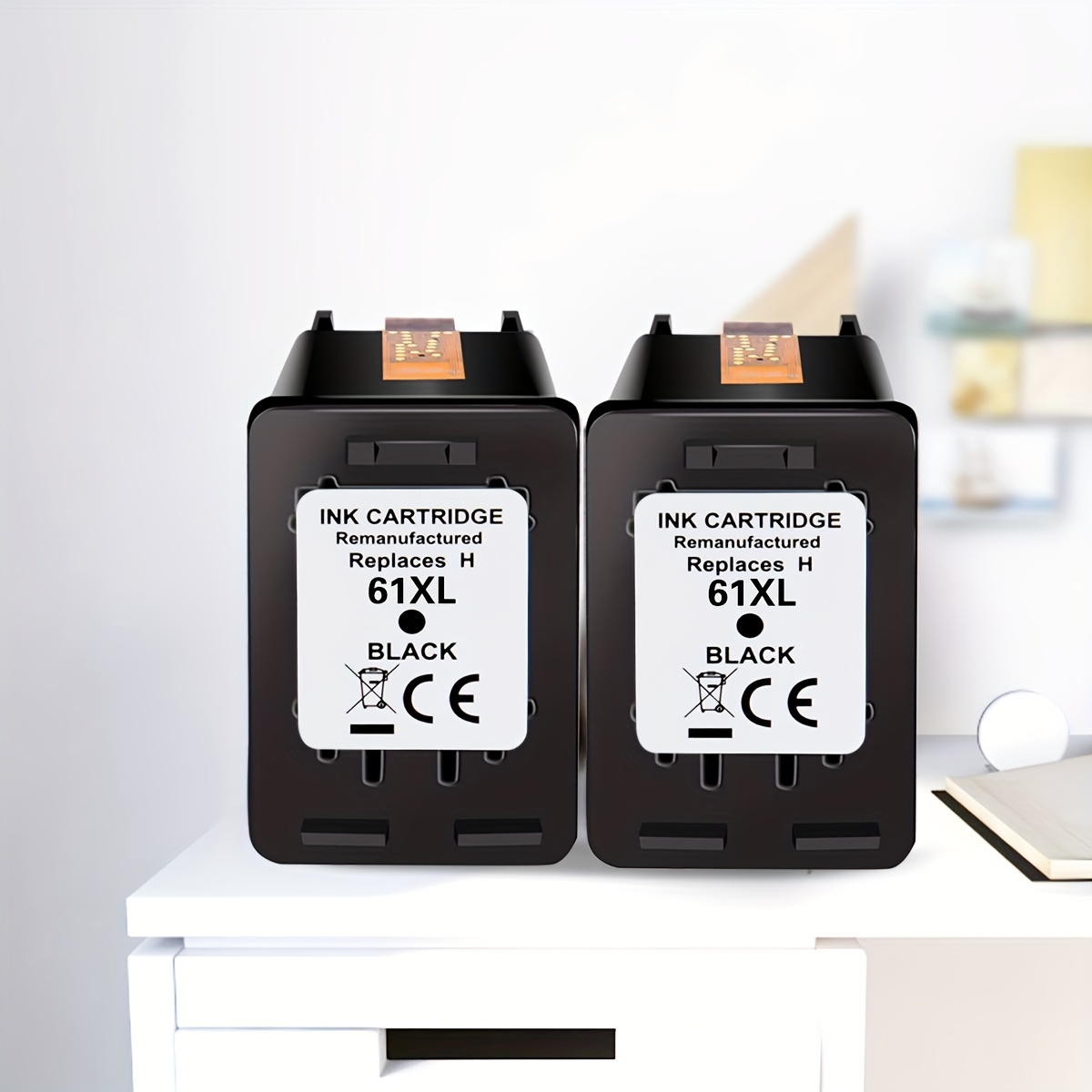 TEMU 2 Pack 61 Ink Cartridge Replacement For Ink 61xl Ink Cartridge Work With 4500 4502 5530 2540 3510 4630 2620 Printer (2 Black)