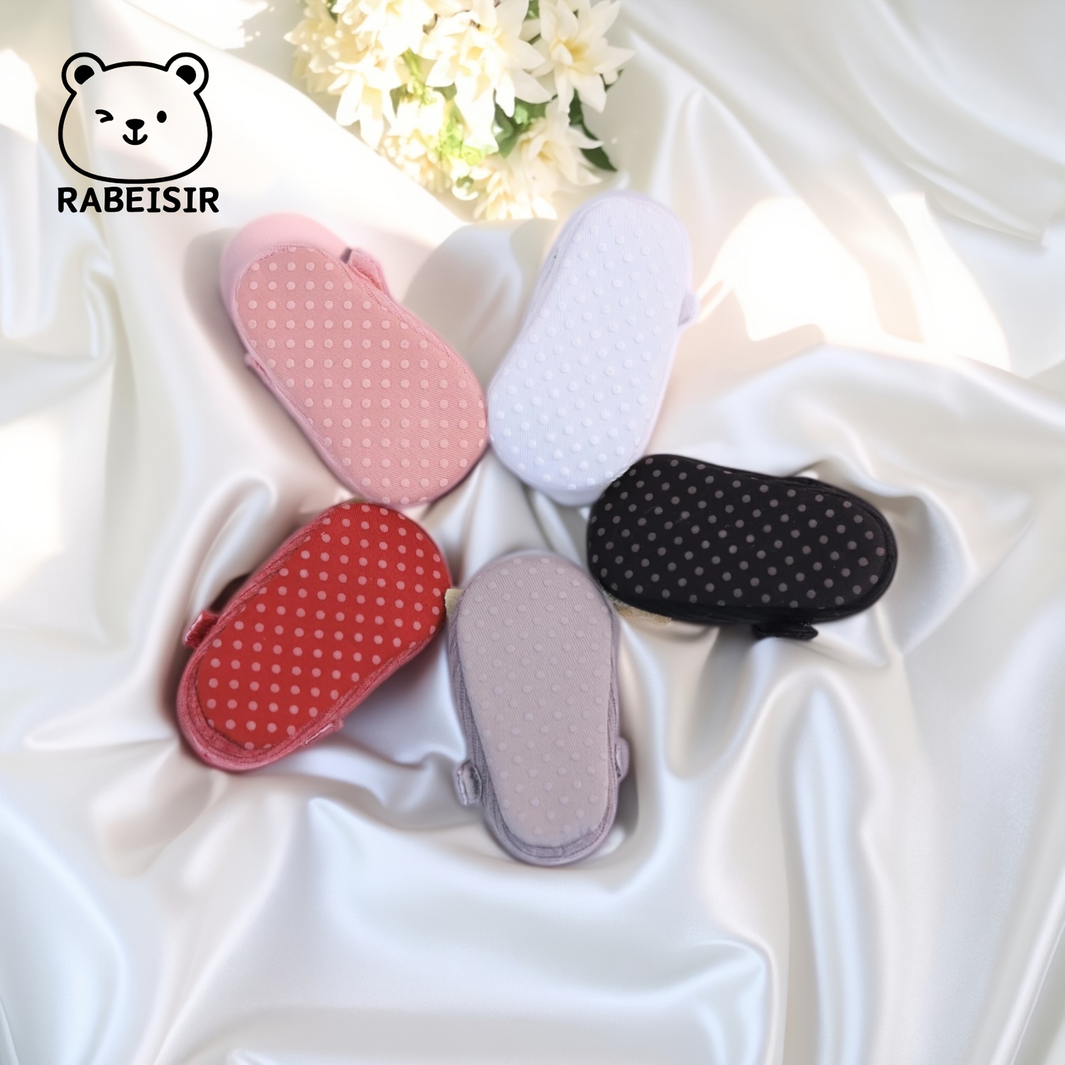 Trendy Cute Flower Mary Jane Shoes For Baby Girls, Comfortable Lightweight Non Slip Walking Shoes For Indoor Outdoor Party, Spring And Autumn