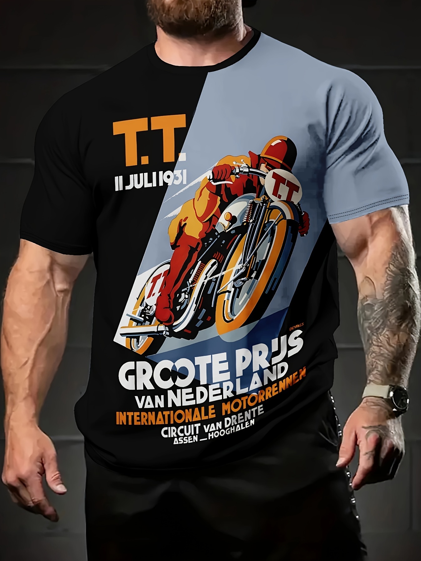 Camiseta de moto para hombre, accesorios de motocicleta de la Isla de Man,  camiseta vintage para motociclista