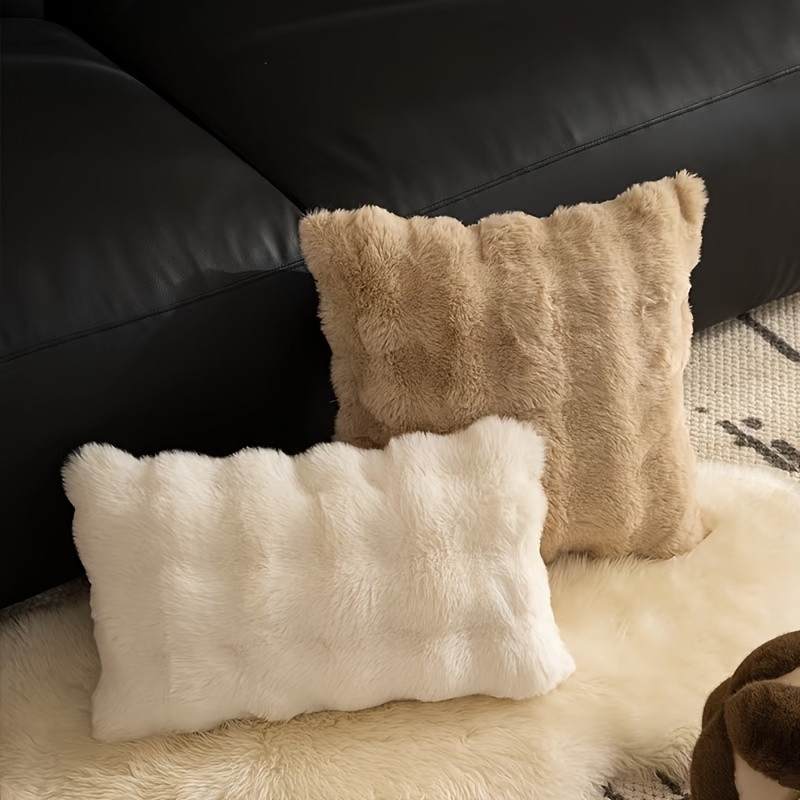 

Ensemble de 4 Coussins de Noël en Peluche de Luxe - , avec Design Lapin et Fermeture Éclair pour la Décoration Moderne du Salon