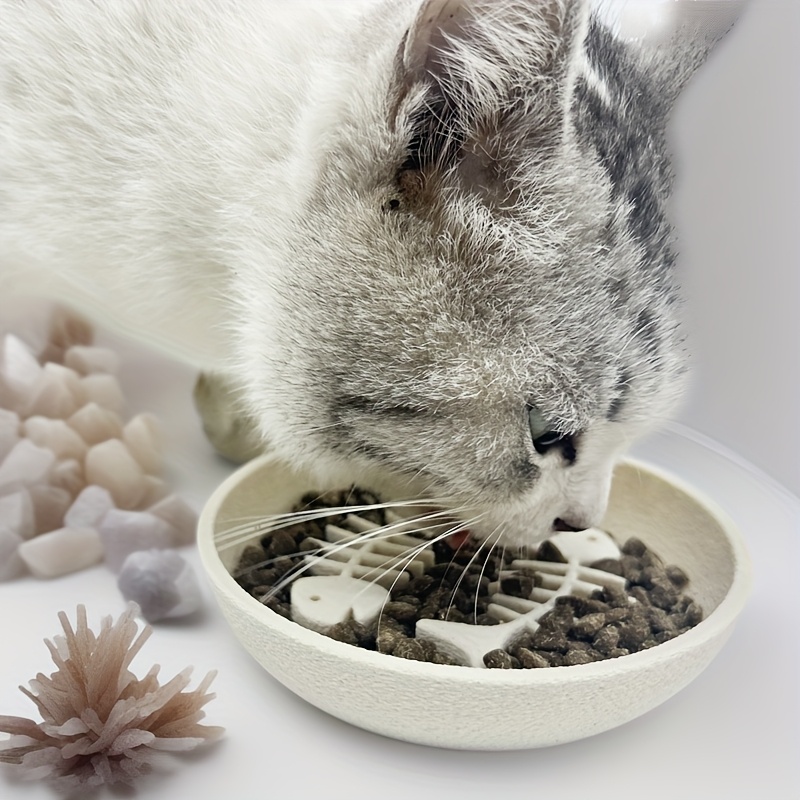 pet supplies cat supplies cat feeding watering bowls cat slow feeder bowl anti choking chew     shaped design for dry wet food suitable for indoor   clean   care essential non slip pet bowl Product details 6