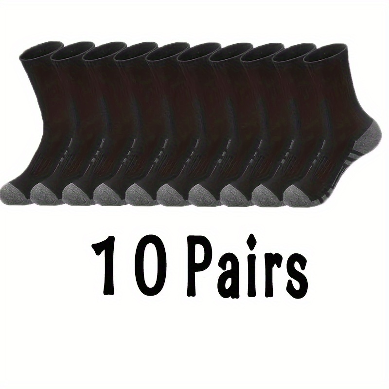 10 Or 20 Or 30 Pairs Of Men's Fashion Crew Socks, Comfy Breathable Thin Sport Socks For All Seasons Wearing