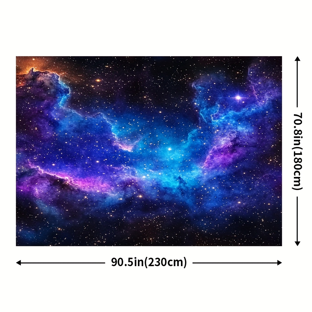TEMU 1pc For Galaxy Starry Sky Tapestry, 100% Polyester Space Themed Wall Hanging, Versatile Decor For Living Room, Dorm, Home - Spring Holiday