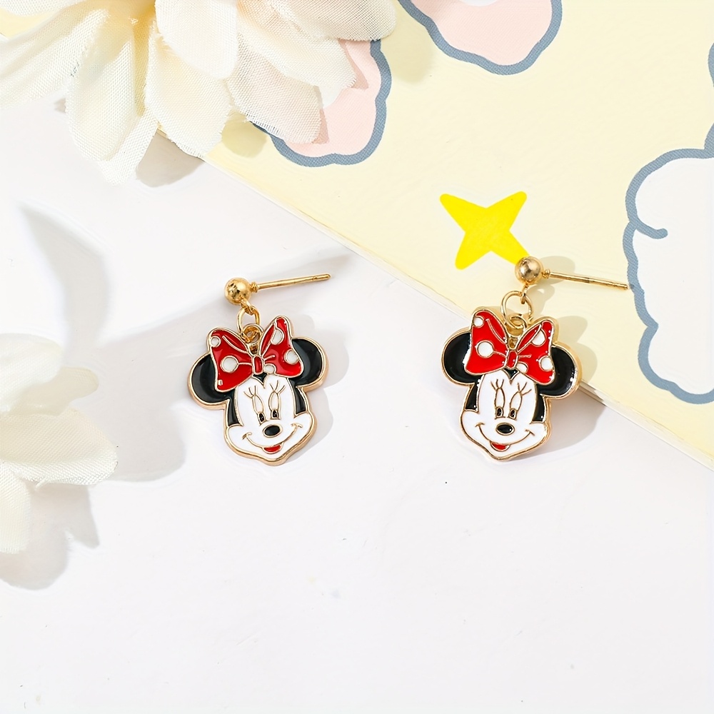 

1pair & Mouse Earrings Set - Cute Red , Alloy Fashion Jewelry For Girls, Ideal Birthday Party Accessory Gift