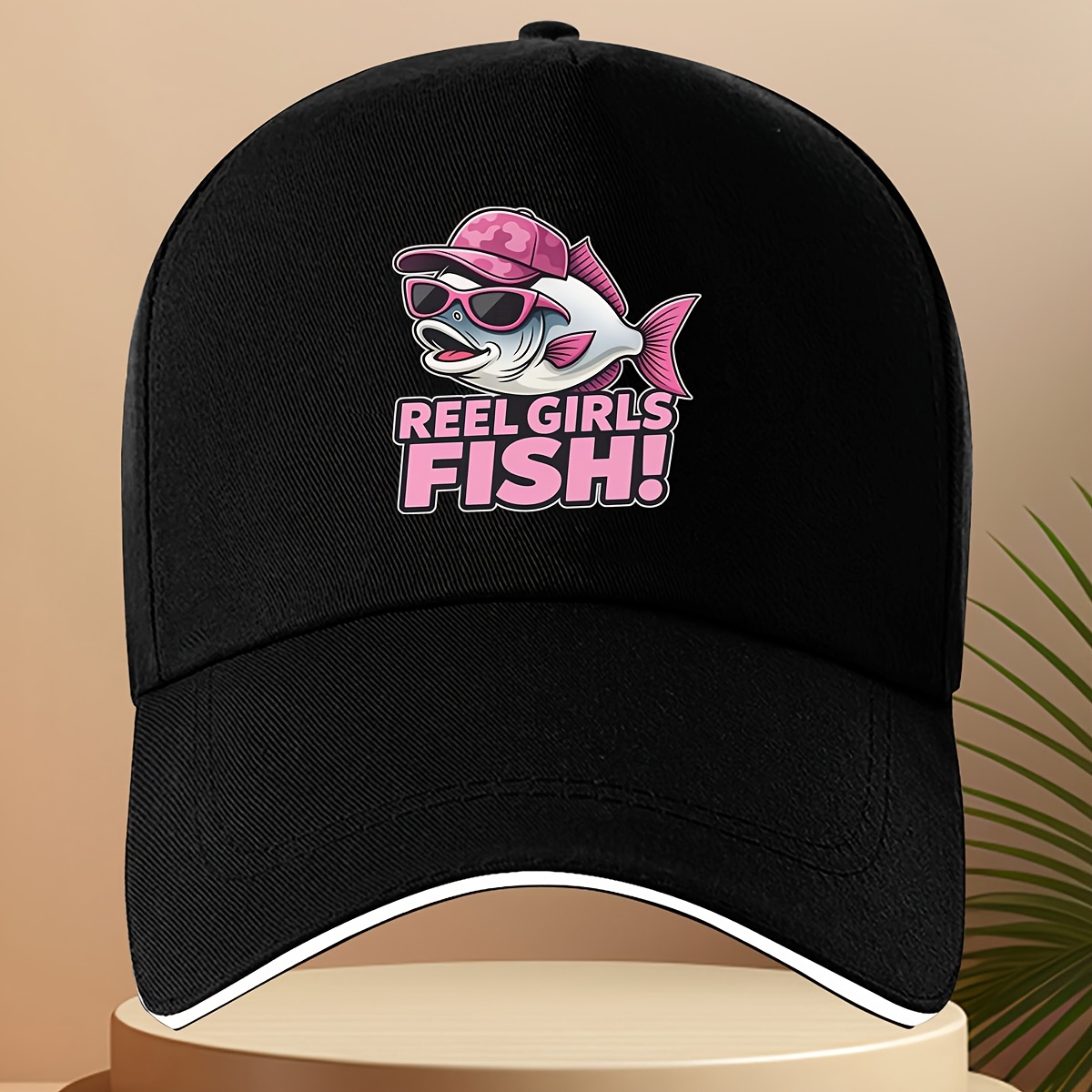 TEMU REEL GIRLS FISH Casquette de baseball rose de poisson, matériau léger, parfaite pour , le fitness et les voyages sportifs air
