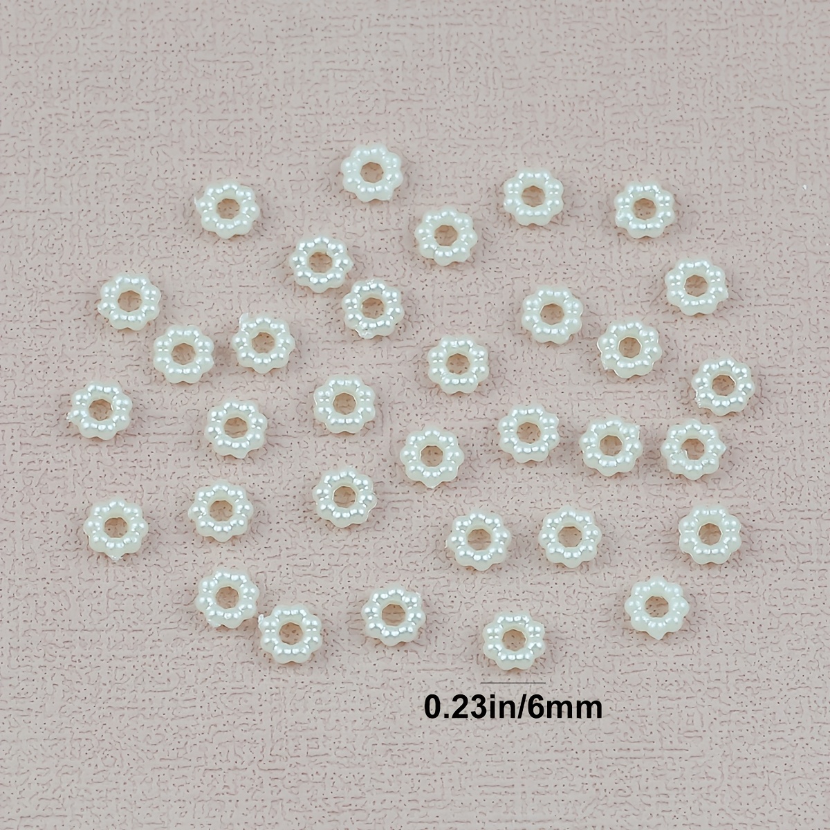 E-shop 1000 Stück 6mm Weiße Acryl-Rundperlen – Glatte, gleichmäßige Perlen für Schmuckherstellung, DIY-Basteln, Nageldesign, Handyhüllen-Dekorationen –