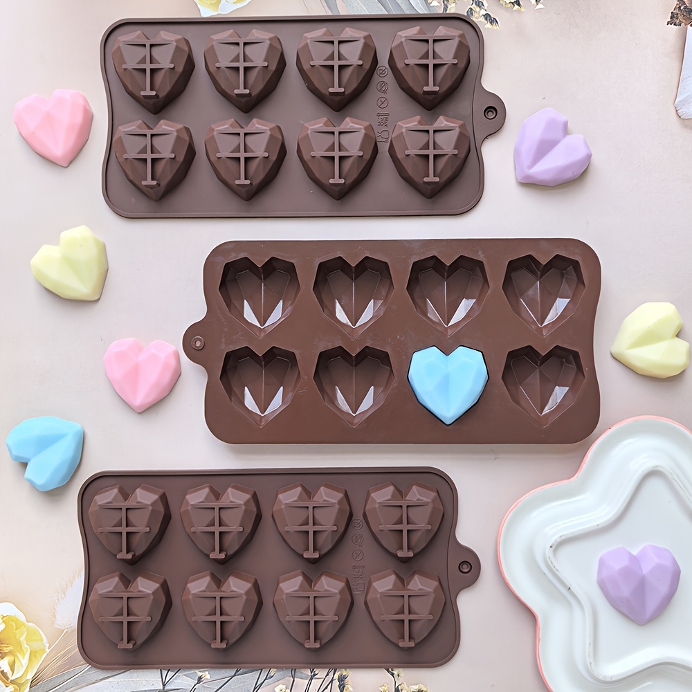 Diamond Resin Molds Heart Shape Silicone Mold Rose Heart Chocolate Mold Candy Mold Plaster Mold Pendant Mold Jewelry Heart Mold Soap Mold