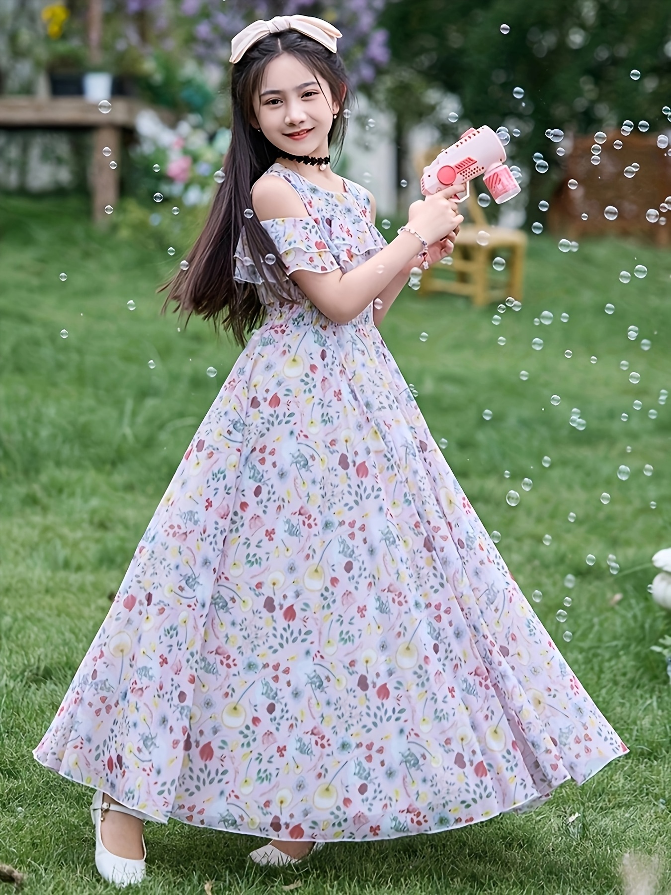open lace back dress Toddler Girl Flutter Sleeve Tutu Dress Tulle Princess Casual Outfit for Party and Everyday Pink / 4-5 Years