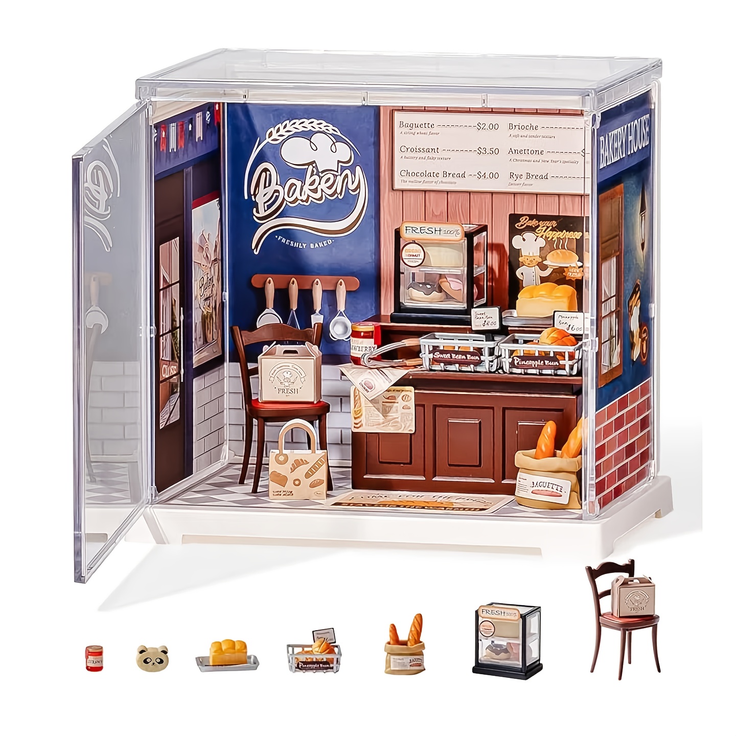 Rolife Super Creator 3d Puzzle Kit With Dust Cover, Diy Plastic Miniature Kits, Mini Model House For And Teens 14+, Creative Miniature House Decor(butter )
