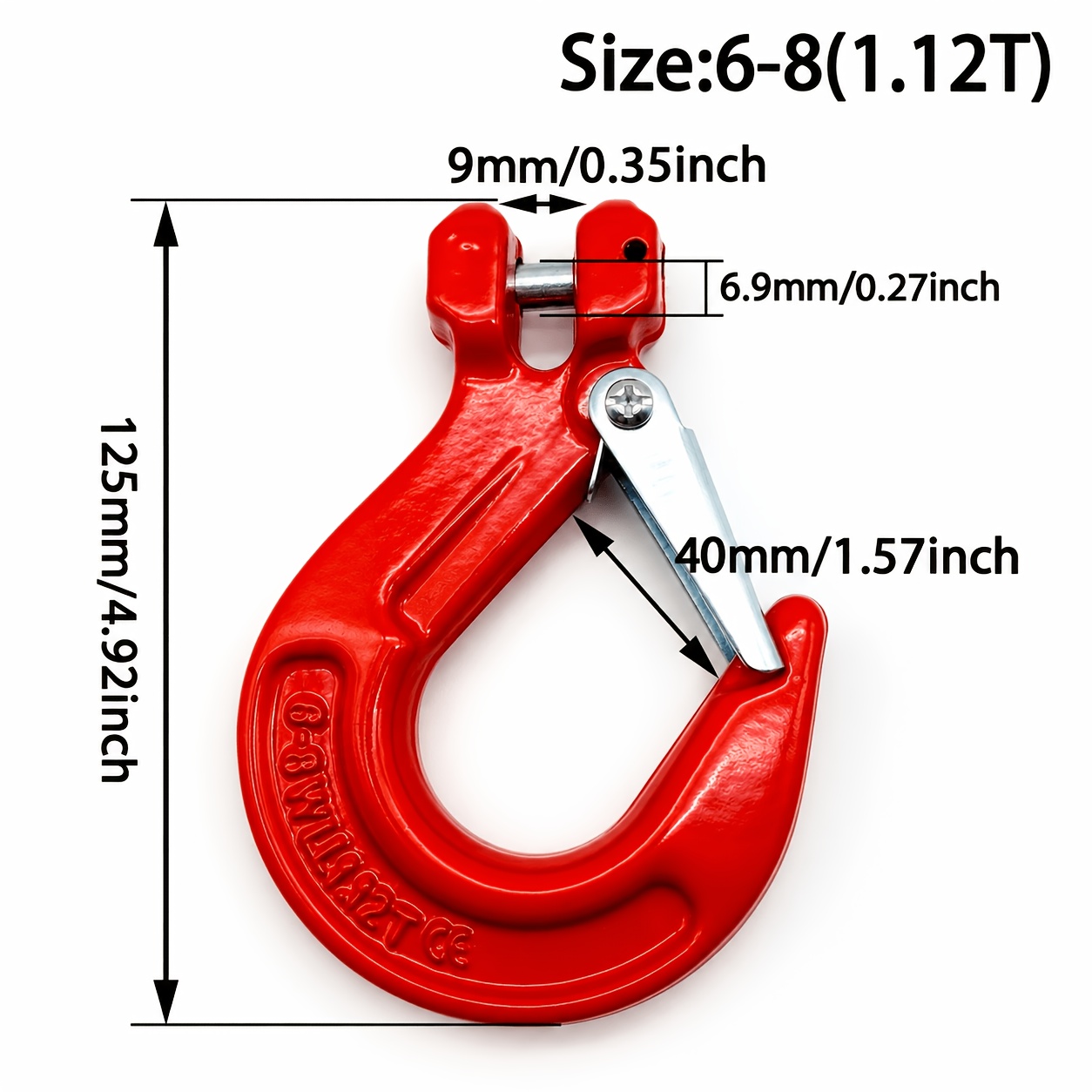 TEMU Heavy-duty Chain Grab Connector With Safety Pin, 1.12t/2t/3.15t Options, Rust-resistant Coated Steel, Sliding Safety Design For , Outdoor Use,