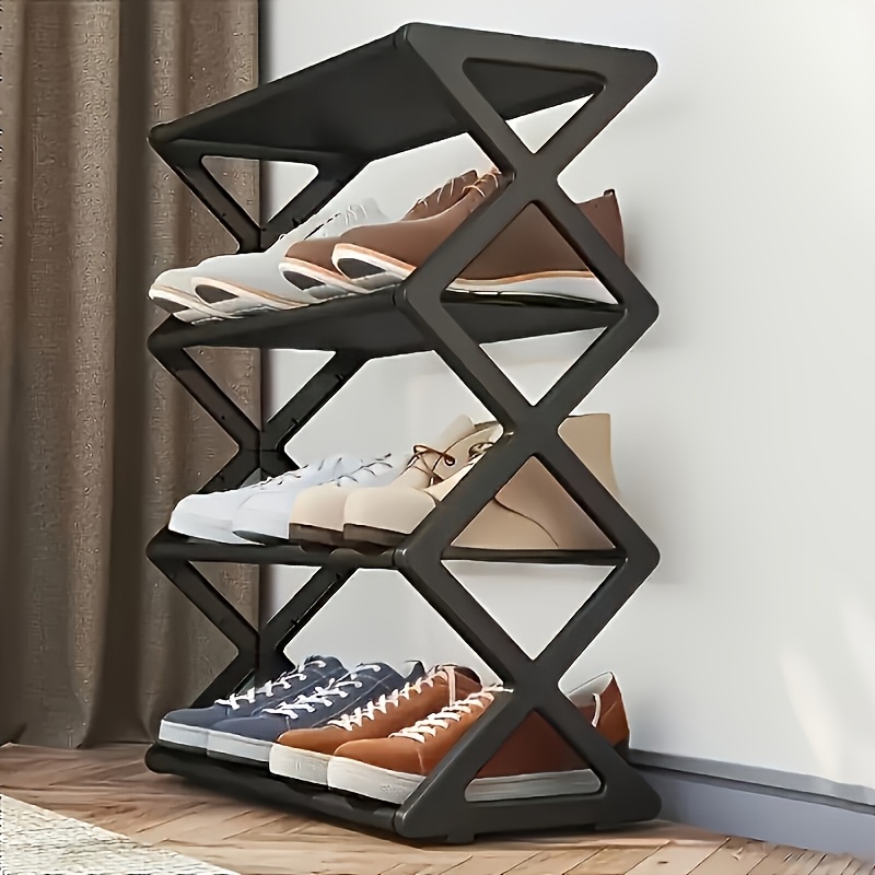 TEMU Facile à installer ! Étagère à chaussures pliable multicouche, petit espace de rangement étroit pour entrée/hall d'appartement, espace de