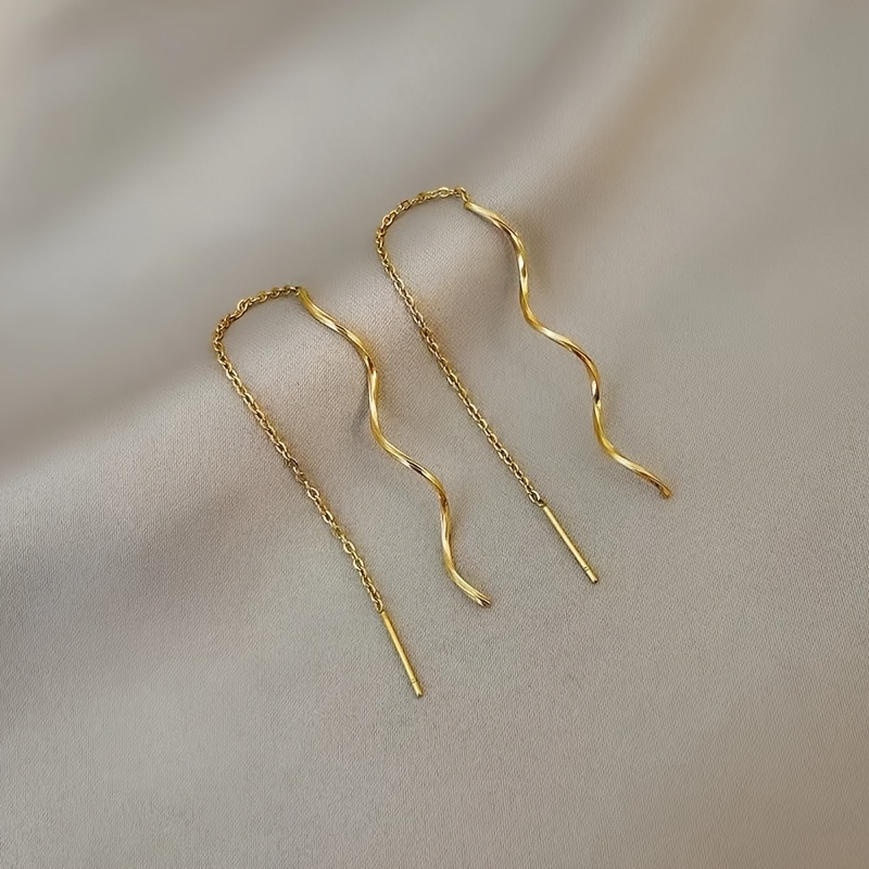 TEMU Einfache, elegante, süße Damen-Ohrringe für Freizeit, Party, Urlaub, vielseitig, lang, mit Fall