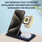 3-i-1 15w snabbladdnings trådlös laddningsstation, kompatibel med iphone 16, 15, 14, 13, 12, 11, x, 8 pro max/pro/mini/plus, lämplig för iwatch /9/8/7/6/5/4/3/2 se, och kompatibel med 3/2/pro.