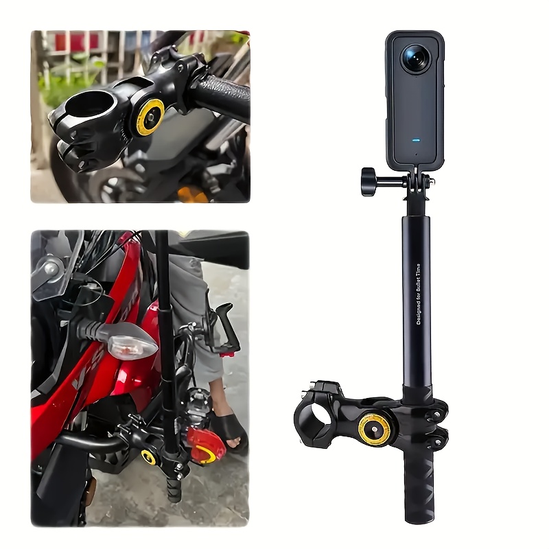 

Suitable For X3 X4/gopro Hero12 11 10/dji Sports Camera Motorcycle, Bicycle, Mountain Bike Stand, With Invisible Selfie Stick Fixed Riding Stand