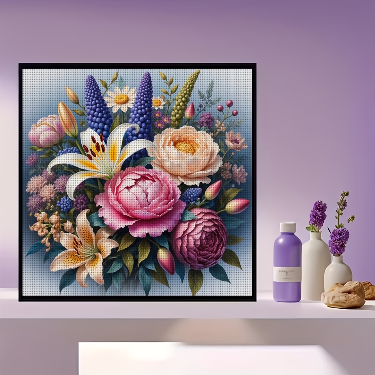 Vibrant Bouquet Cross Stitch Kit for Beginners