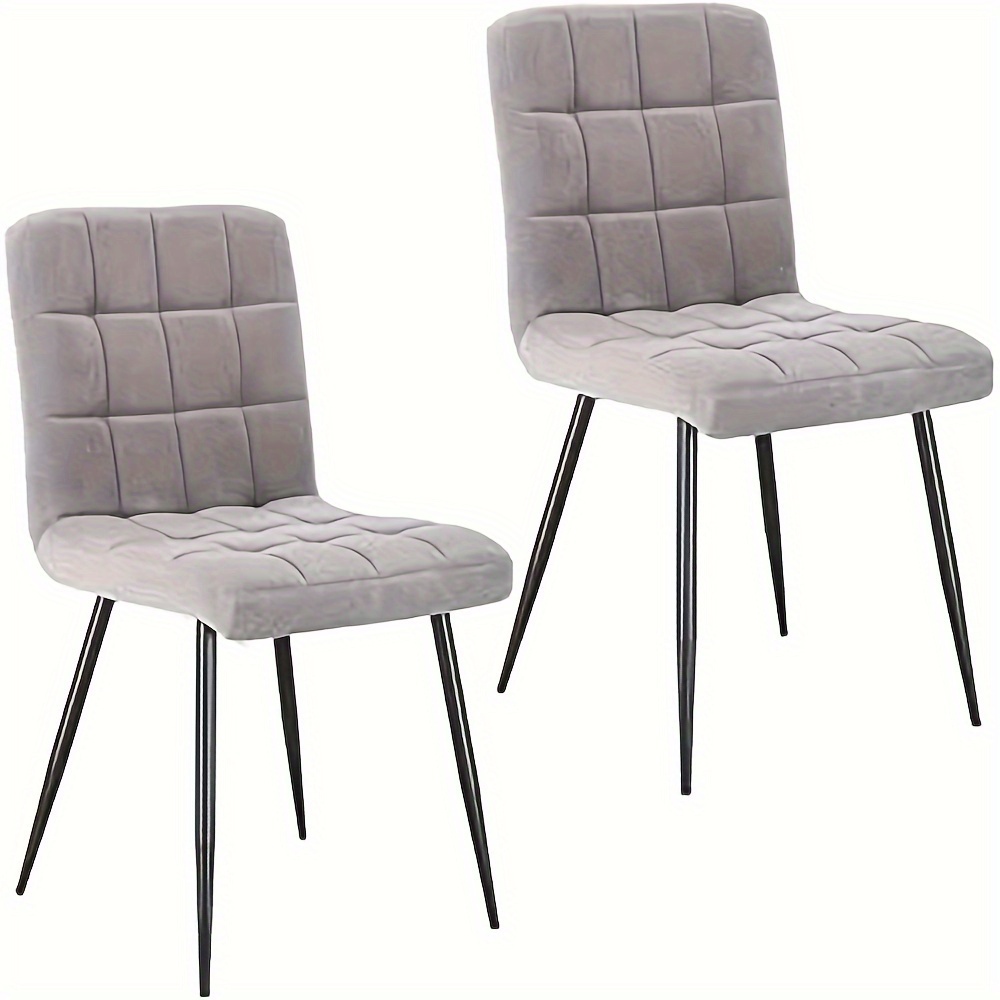 2pcs Dining Chairs, Kitchen Chairs, Living Room Chairs, Velvet Upholstered, Metal Legs, Chairs With Backrest