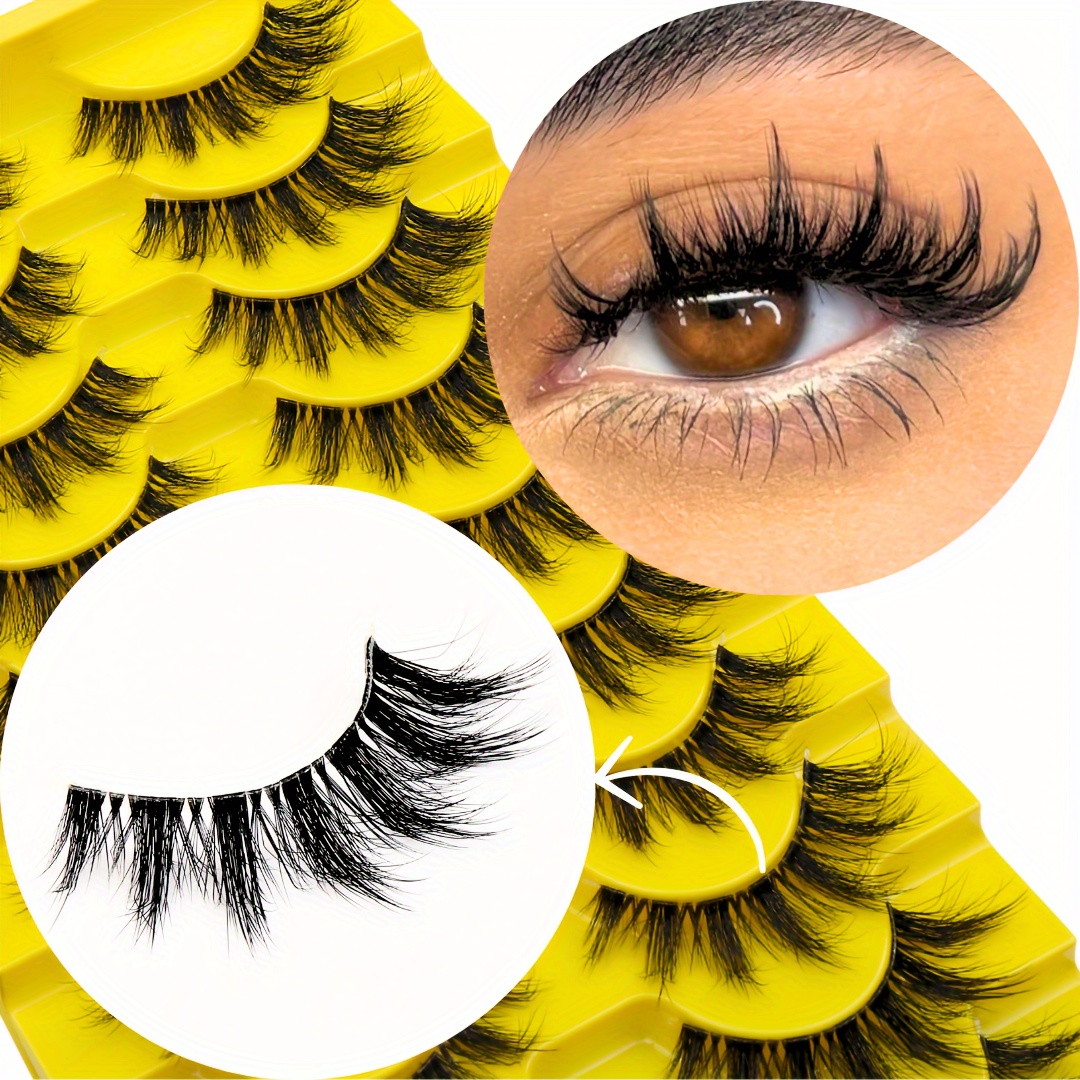 

10 Pairs Of Cat Eye Lashes Natural Fluffy False Eyelashes Lashes Tail Pulling Lashes Halloween Makeup Festival Makeup Artificial Mink Lashes Makeup Extension Lashes Essential For Beginners