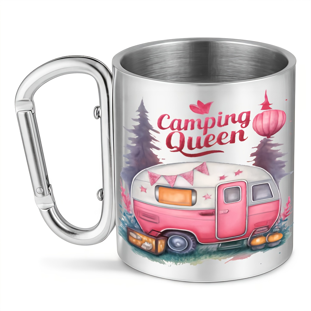 1pc 10oz Stainless Steel Tumbler, Theme, Coffee , Enamel Cups, Heat-resistant, Gift Idea