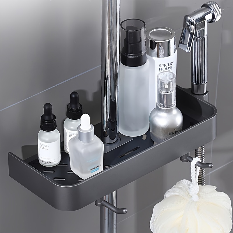 

Easy-install No-drill Shower Caddy - Adjustable Plastic Storage Tray For Bathroom Essentials