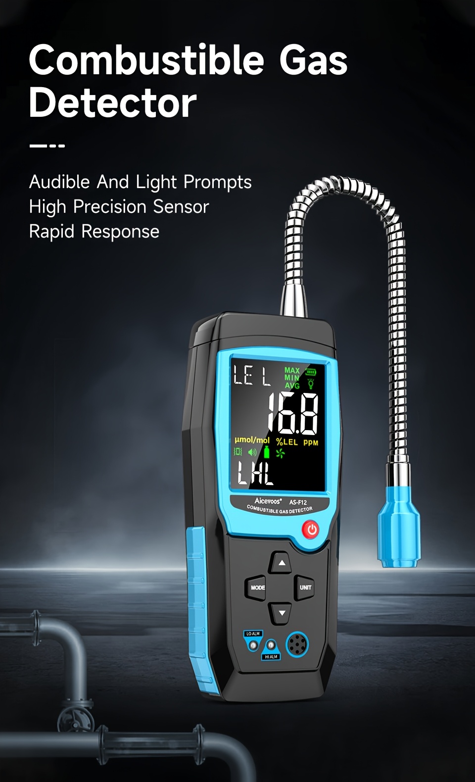 Détecteur De Gaz Portable - Testeur De Fuite Avec Alarme Sonore Et Visuelle - 3V