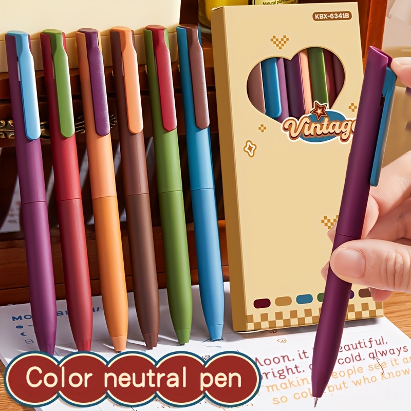 

6pcs Mixed Color Pen St Nib Writes And Dries Quickly Without Ink; Multiple Usage (daily , Note Marking, Notebook, Painting)