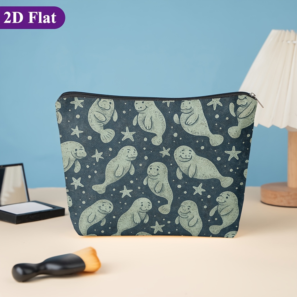 TEMU Cosmetic Bag 1pc, And Stars, Featuring , This Double-sided Printed Women's Cosmetic Bag Is Perfect For Storing Toiletries , A Stationery