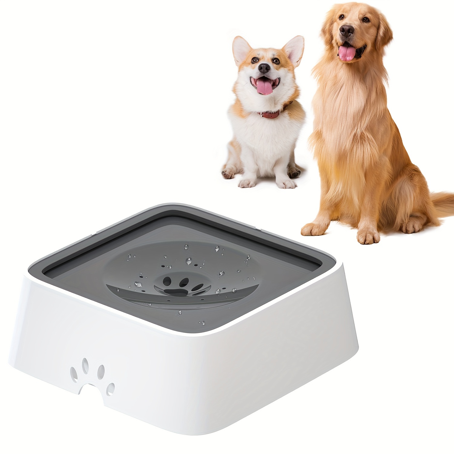 

Pet Dog Bowl No Spill, Pet Water Bowl No Drip Slow Water Dispenser Cat Bowl, Pet Water Dispenser 1l Large Capacity Travel Water Bowl For Dogs And Cats (gray)