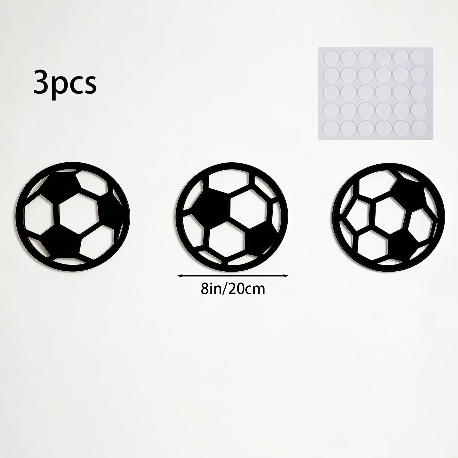 TEMU 3pcs Soccer Wall Banner – 8in Diameter Soccer Banner – Football Wall Decoration – Soccer-themed Room Decor For Sports Competition Themed Party