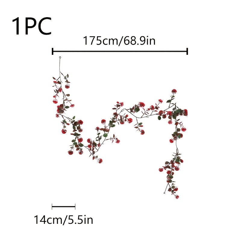 1pc-175cm Artificial Dandelion Vine, Suitable For Balcony Window Decoration, Outdoor Garden, Fence Decoration, Artificial Vine, Wedding Party Arrangement, Entry Door Welcome Hanging