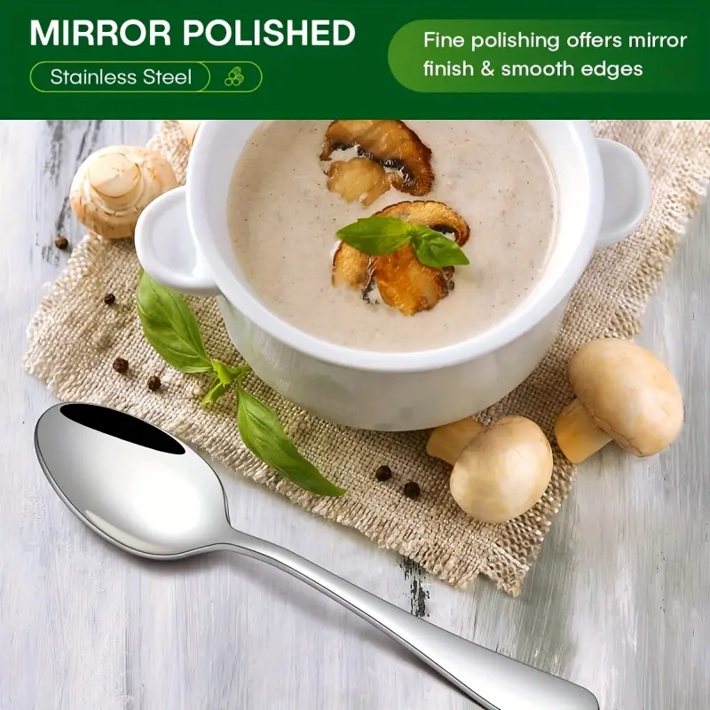 21pcs stainless steel polished portable cutlery set durable outdoor with knife forks plates soup spoons bottle opener coffee spoon tongs storage bag dishwasher safe reusable for travel camping parties more Product details 1