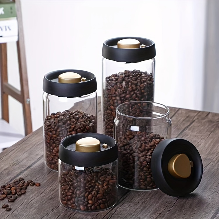 1pc storage container coffee bean vacuum sealed glass   pressure pump   moisture proof   for coffee beans tea nuts and grain kitchen organizers and storage kitchen accessories details 0