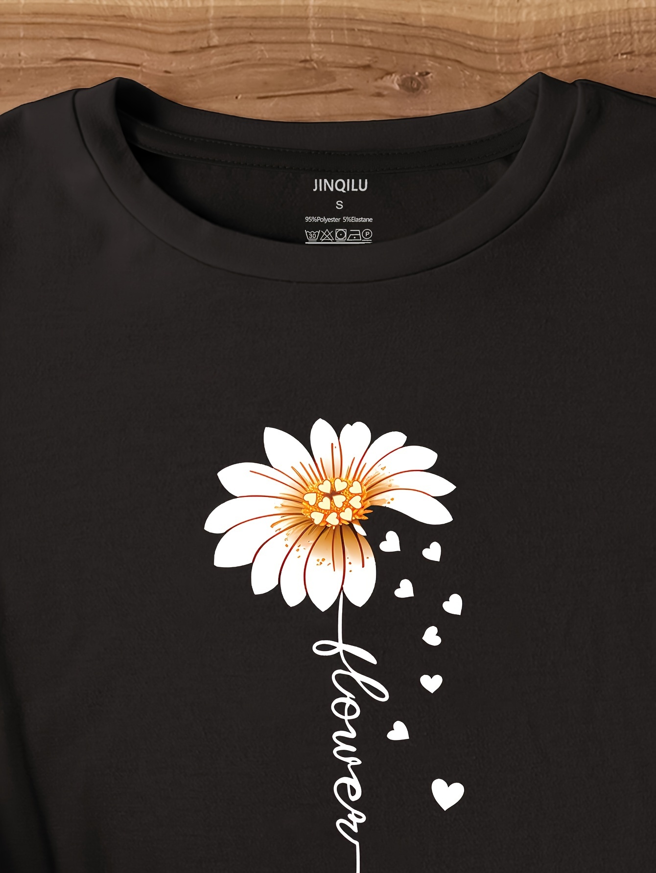 faith letter flower print t shirt casual short sleeve crew neck top womens clothing valentines day Product details 12