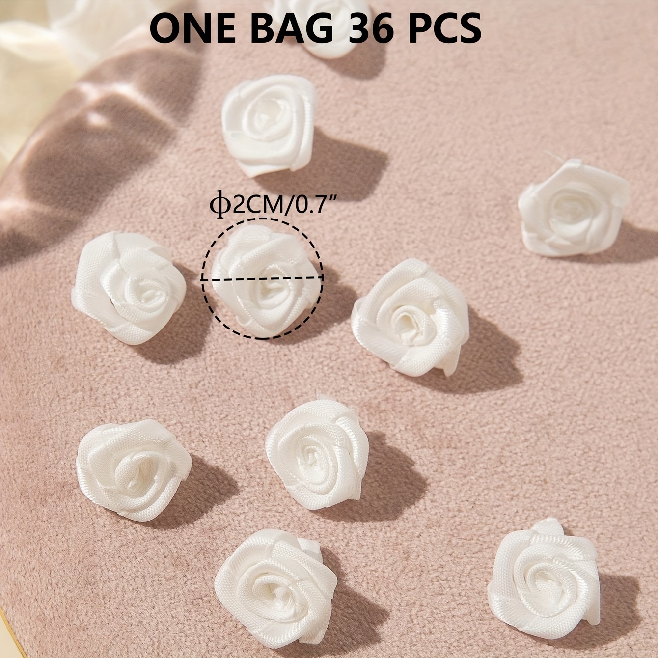 Image of 36pcs Small Flower Head Handmade Rose Flower Head Clothing Underwear Decoration Additions Gift Packaging Small Flower Socks Additions Handmade Fabric Flower Wedding Decoration