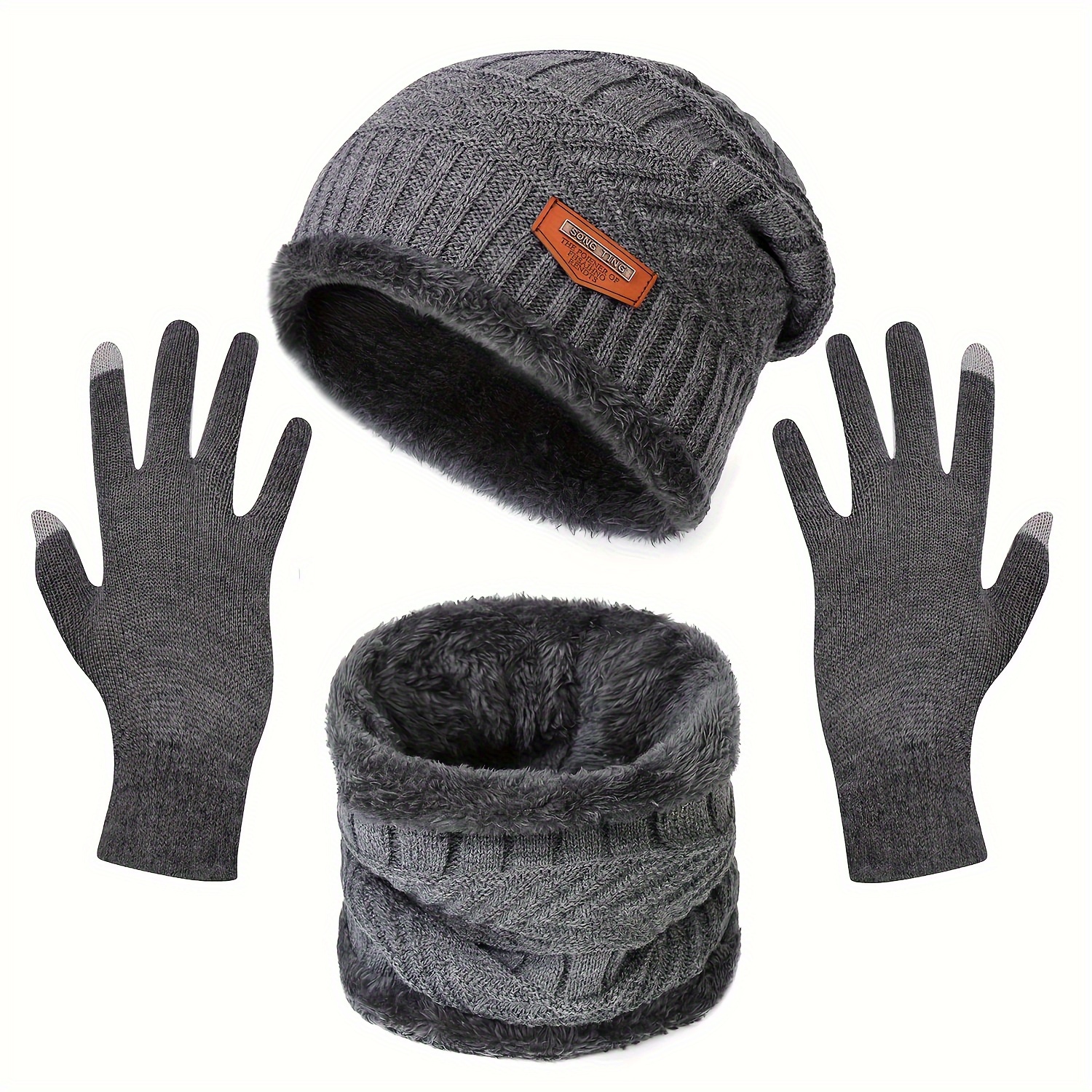 

3pcs Set - Fleece Lined , , And Touch Gloves For Men And Women - For , Christmas, And Lunar New Year